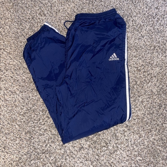 adidas Originals Pants Vintage Navy Blue Adidas Windbreaker Pants